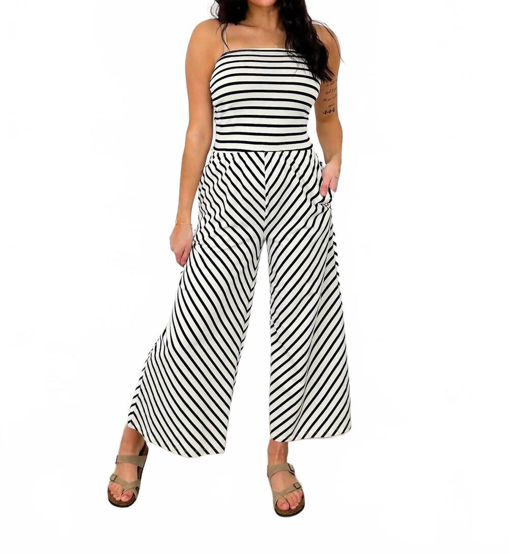 NEW BY TOGETHER cotton blend strapless jumpsuit in cream